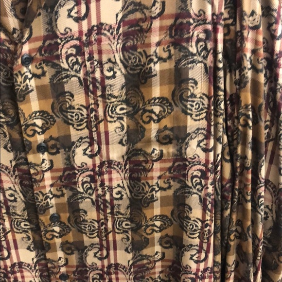 Claiborne Brown Patterned Casual Button Down Shirt - Picture 3 of 5